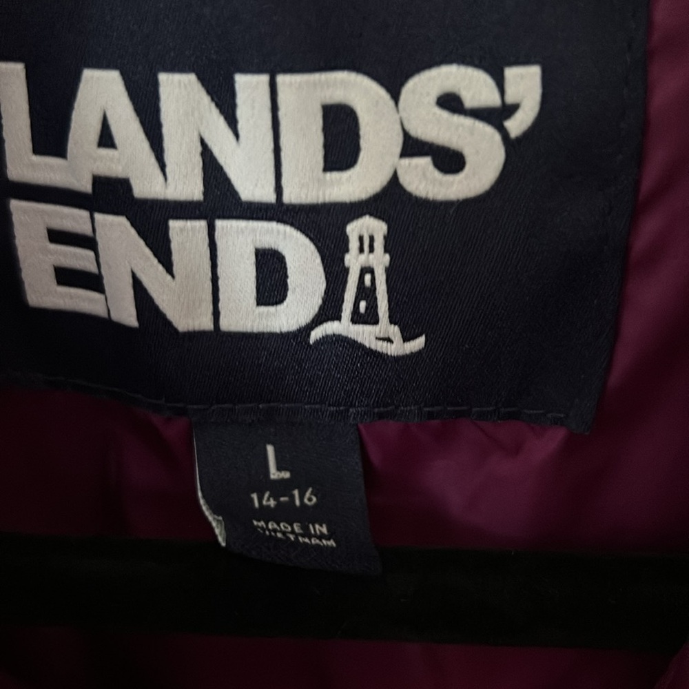 LANDS’ END down vest. Wom L. Pink/maroon - Picture 2 of 10